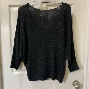 INC Sweater With Silver Sequins Dolman/Batwing Sleeves